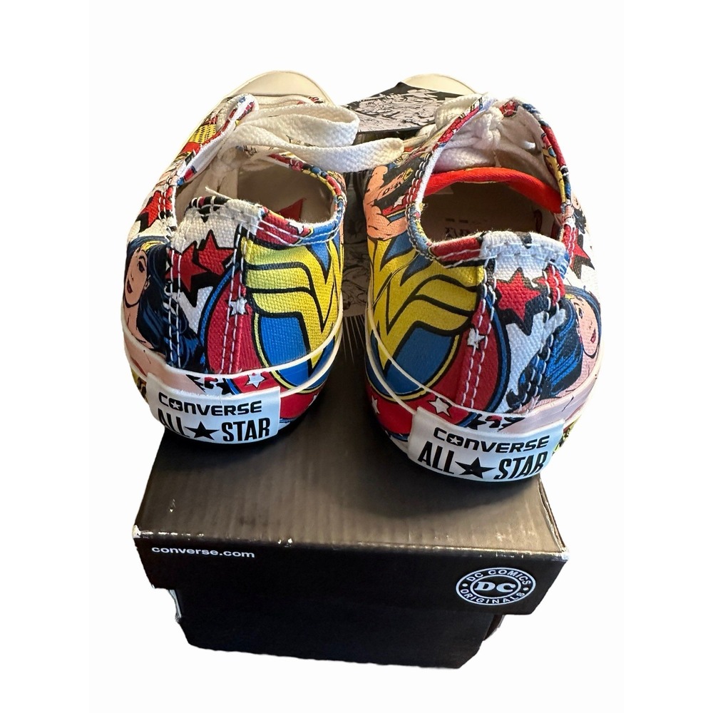 Converse x DC Comics Wonder Woman Sneakers Chuck Taylor All Star Low M 5 W 7 NEW - Picture 6 of 9